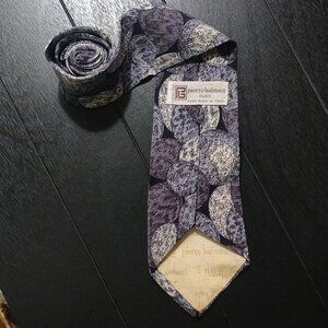 Pierre Balmain Paris 100% Silk Grey/Black Men's Neck Tie